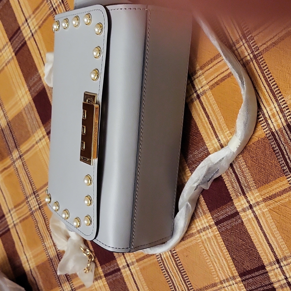 Zac Zac Posen Eartha small chain bag, light grey color ( dolphin) Nwt - Picture 5 of 12